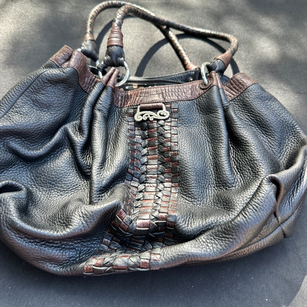 Brighton Black purse with brown trim